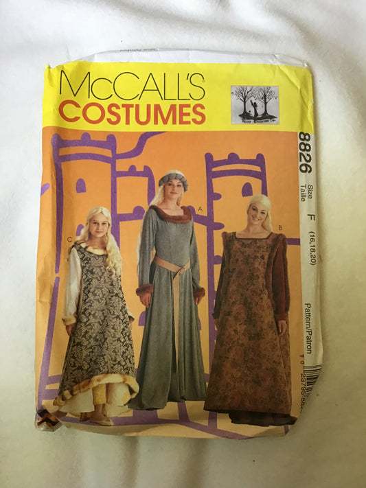 Pattern McCall's 8826 Valar Creations Medieval Costume Women's Size 16-20