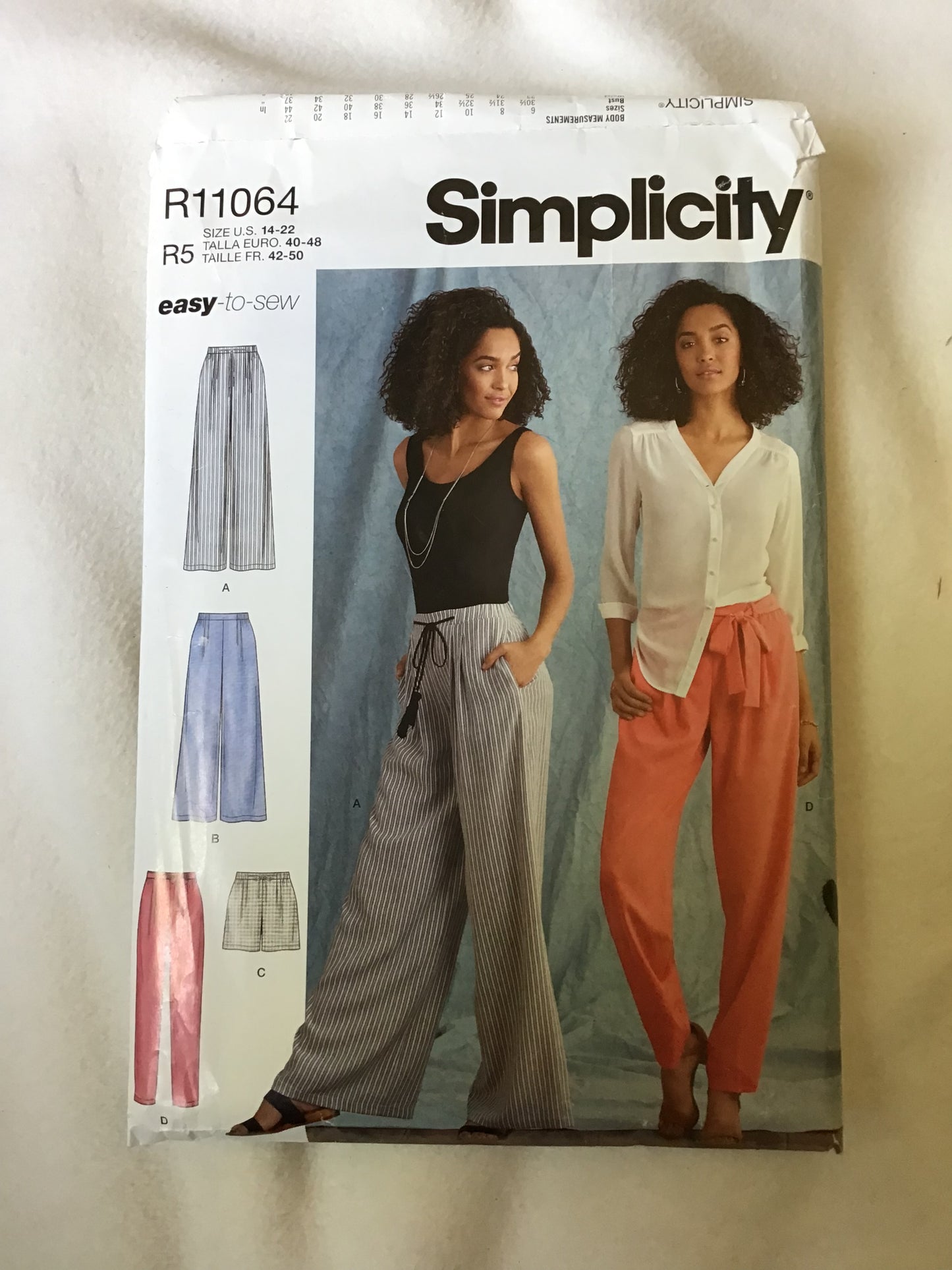 Pattern Simplicity R11064 Misses Pants Size 14-22