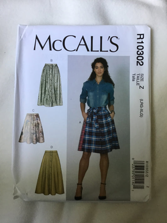 Pattern McCall's R10302 Misses Skirts Size L-XL