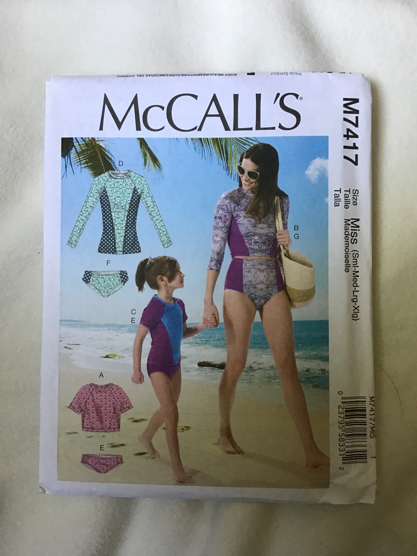Pattern McCall's M7417 Misses' Two Piece Swimsuits Size S-XL