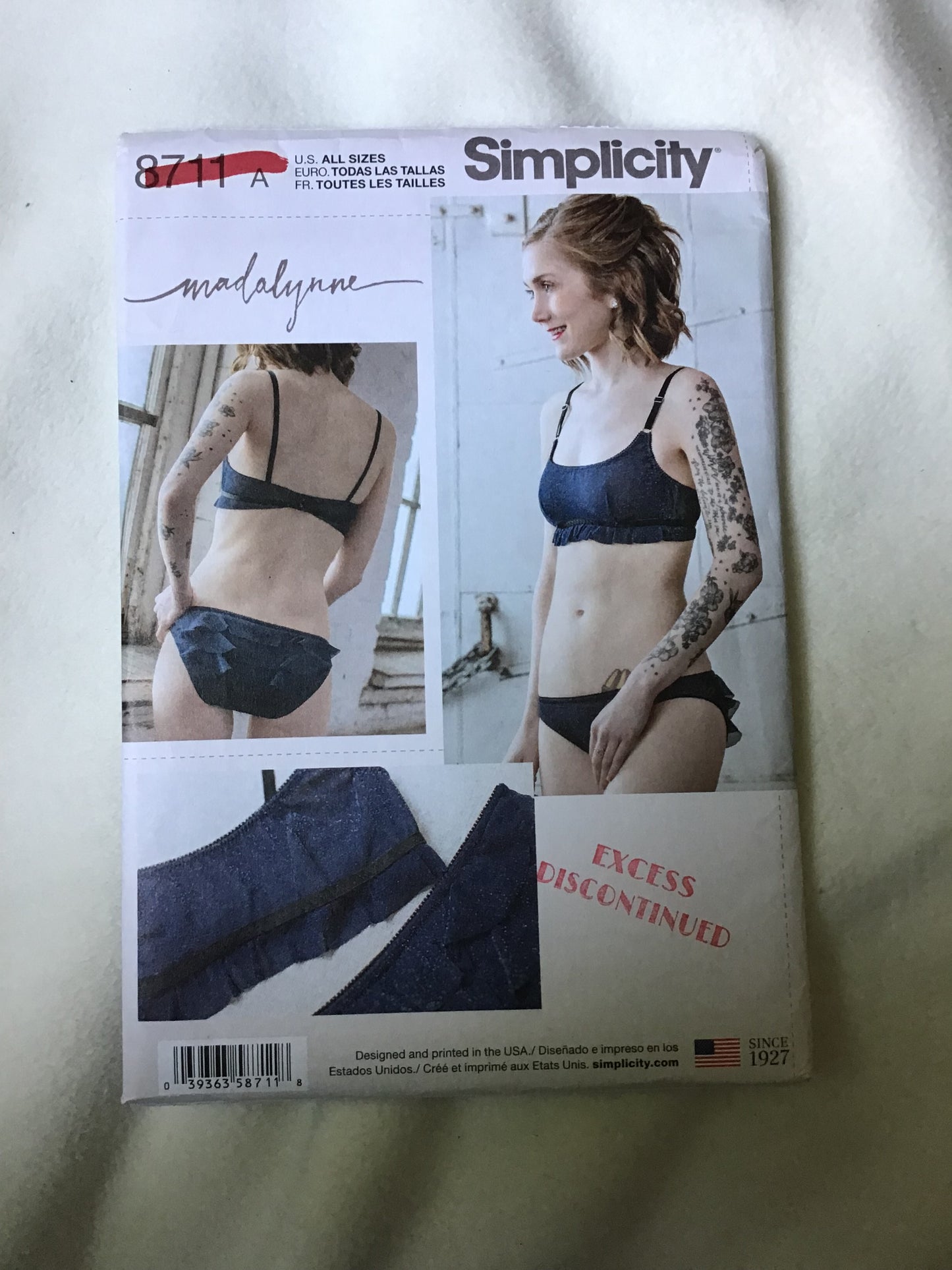 Pattern Simplicity 8436 Madalynne Misses' Monowire Bra & Panties Size XS-XL (Copy)