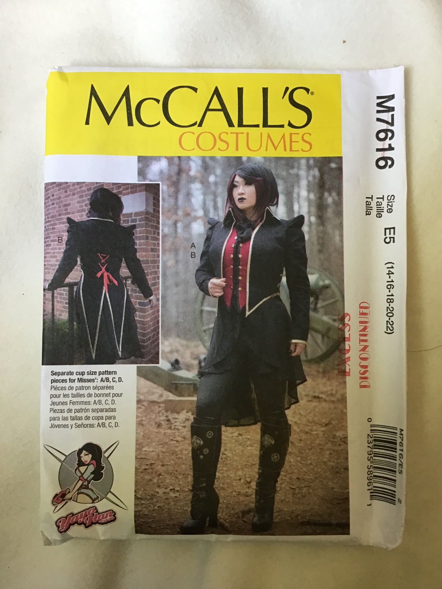 Pattern McCall's M7616 Yaya Han Lined Vest & Jacket Costume Size 14-22