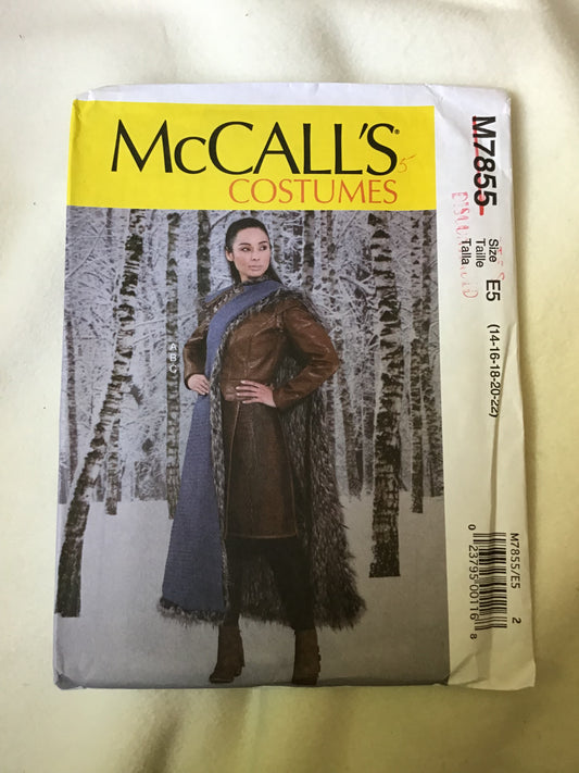 Pattern McCall's M7855 Jacket, Skirt & Cape Game of Thrones Inspired Women's Size 14-22