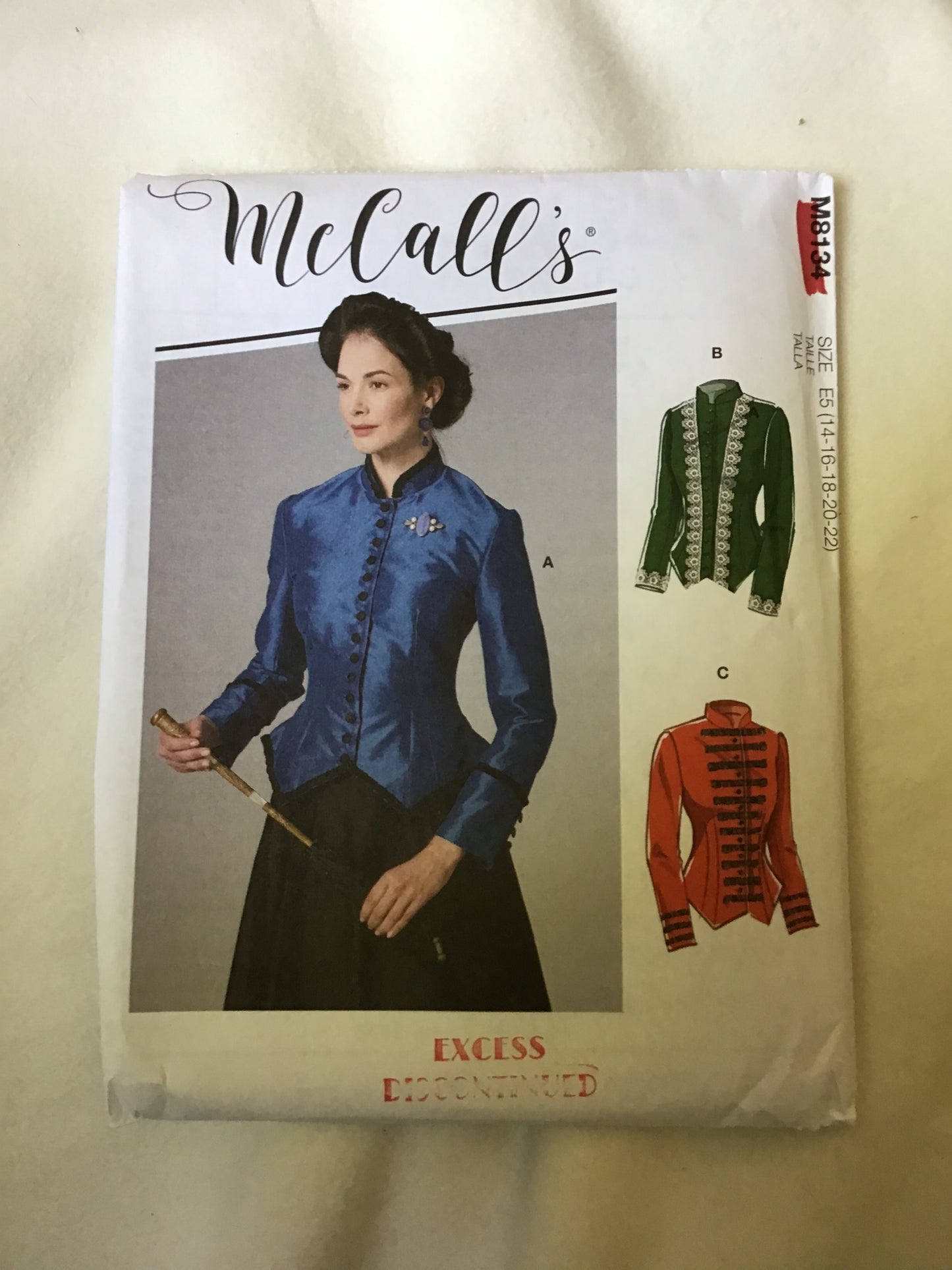 Pattern McCall's M8134 Women's Lined Jacket Size 14-22