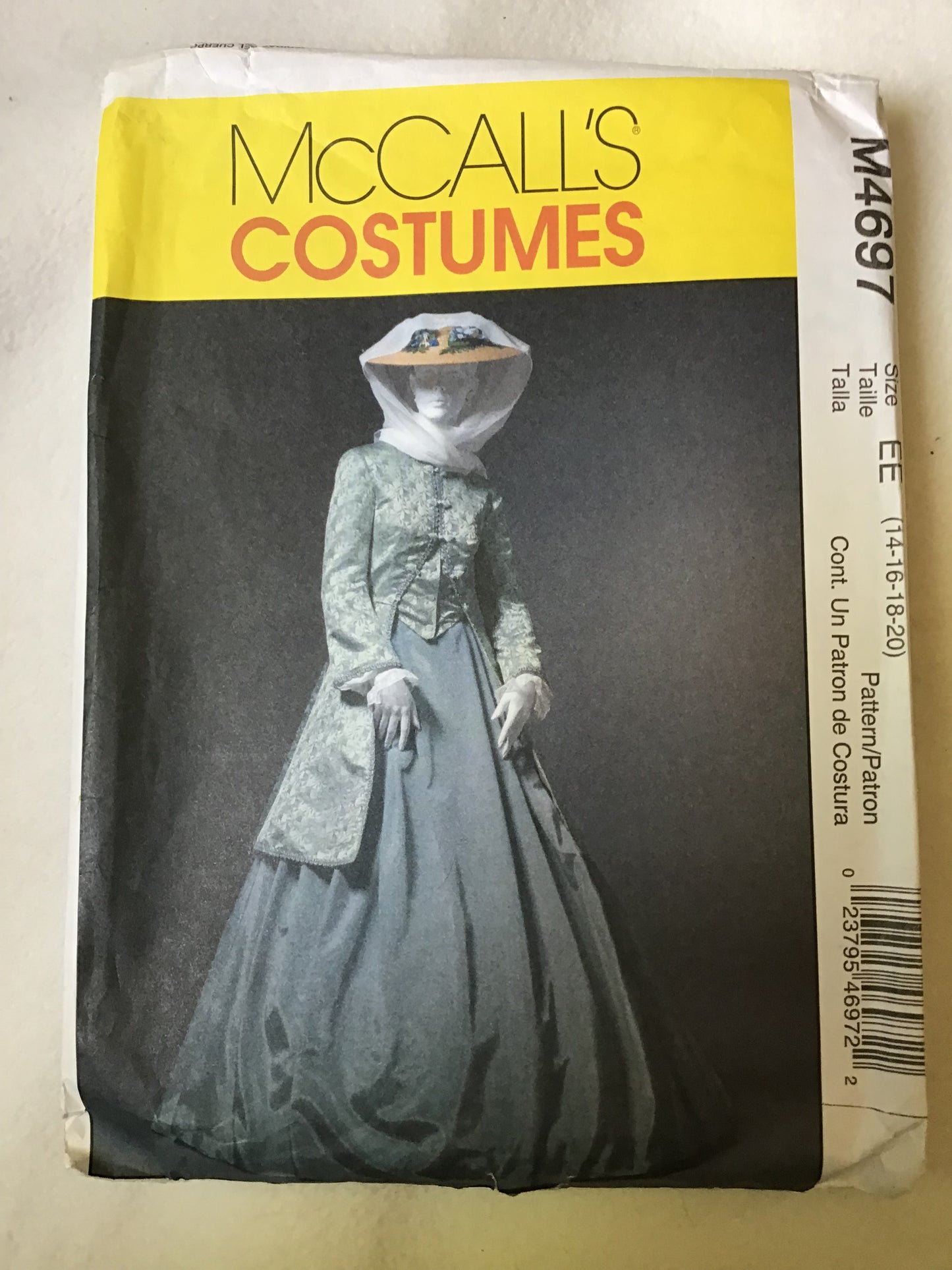 Pattern McCall's Costumes M4697 Women's Civil War Era Coat, skirt and Shawl Size 14-20