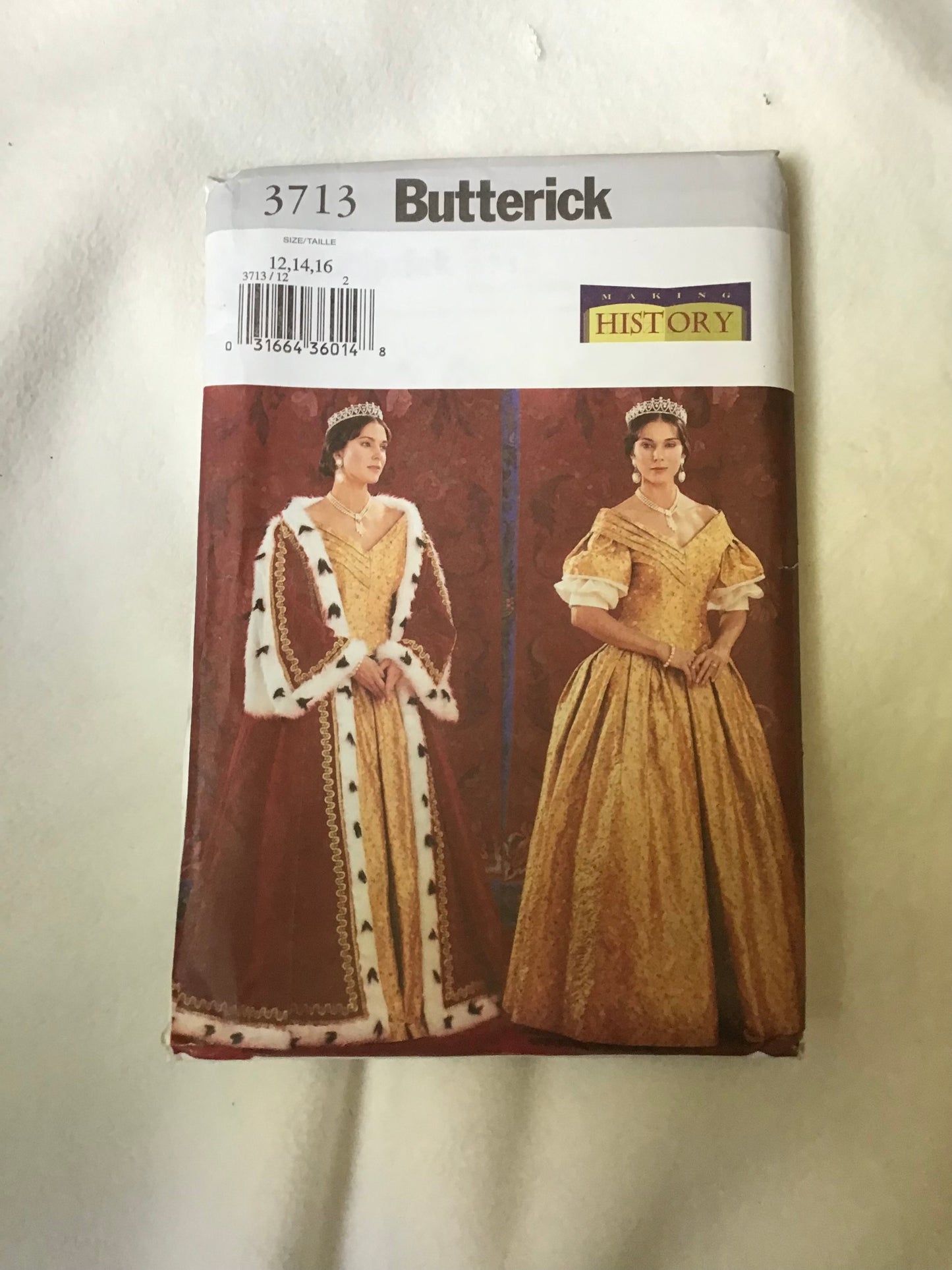 Pattern Butterick 3713 Making History Women's Historical Costume Early 19th Century Size 12-16