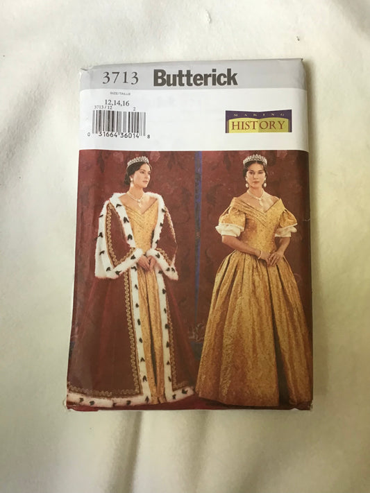 Pattern Butterick 3713 Making History Women's Historical Costume Early 19th Century Size 12-16