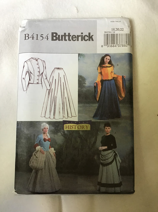 Pattern Butterick B4154 Making History Women's Historical Costume Size 18-22