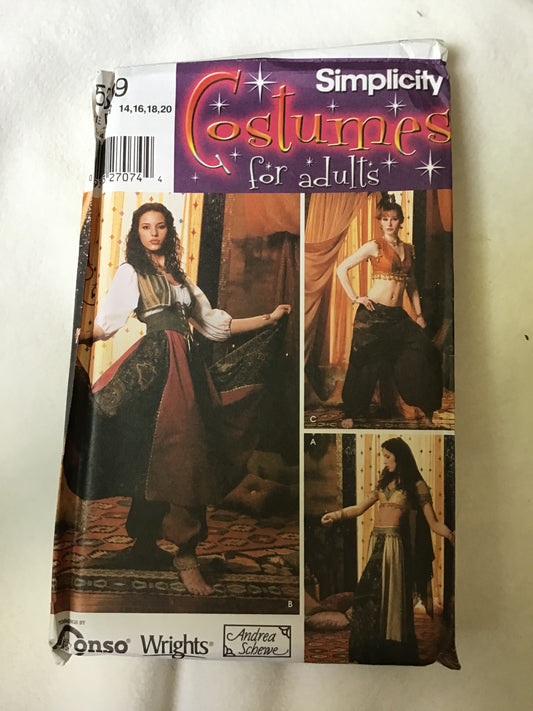Pattern Simplicity 5359 Costumes for Adults Andrea Schewe Women's Costume Size 14-20