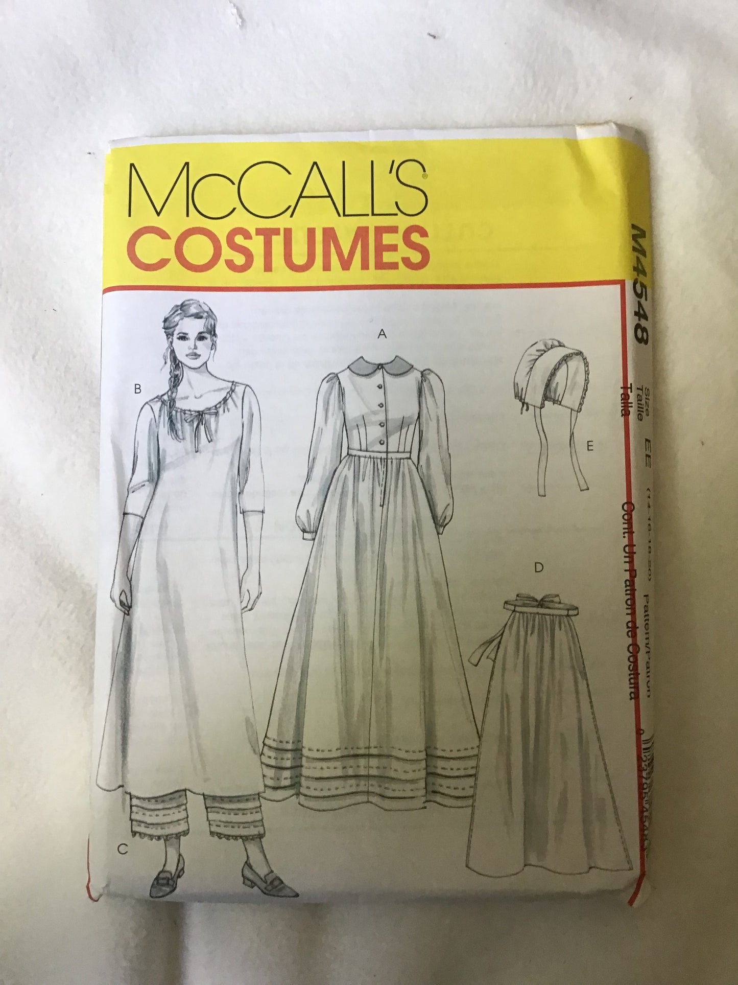 Pattern McCall's M4548 Women's Early American Costume Size 14-20