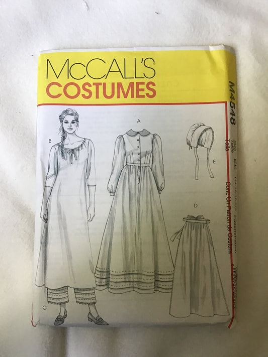 Pattern McCall's M4548 Women's Early American Costume Size 14-20