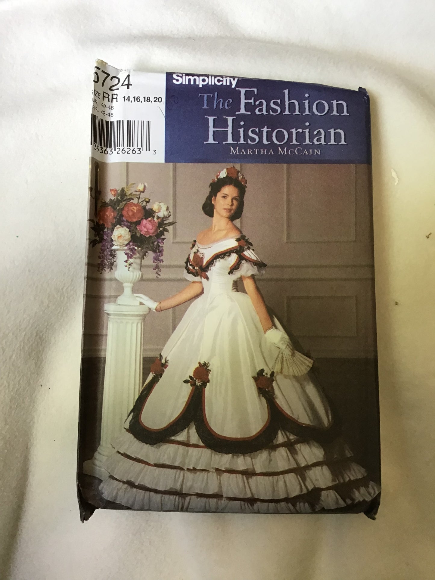 Pattern Simplicity 5724 The Fashion Historian Martha McCain Women's Ball Gown Size 14-20