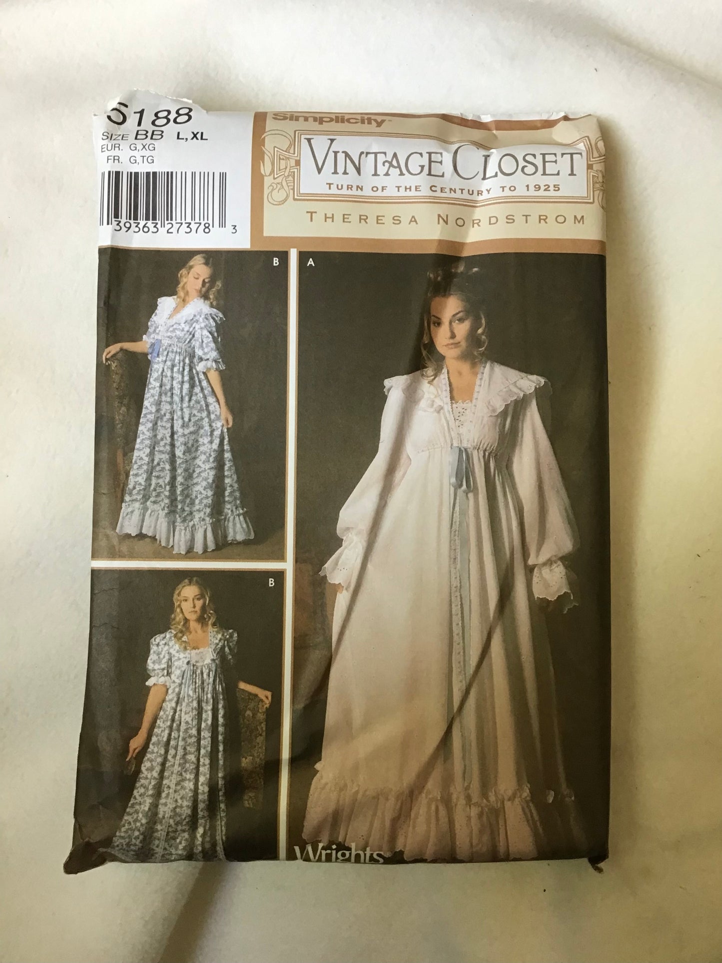 Pattern Simplicity 5188 Vintage Closet Theresa Nordstrom Women's Nightgown and Robe L, XL Rare OOP
