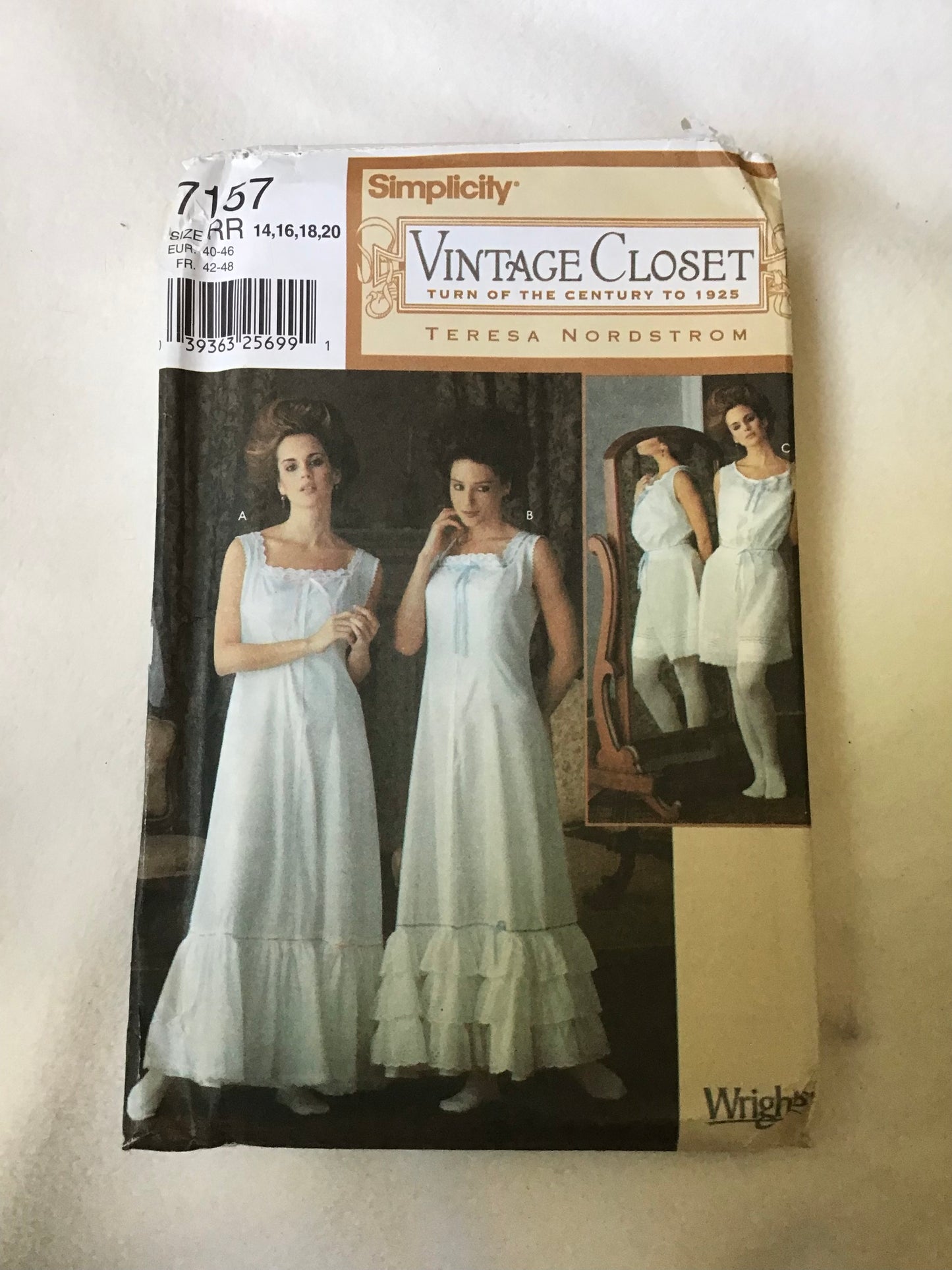 Pattern Simplicity 7157 Vintage Closet Teresa Nordstrom Women's Costume Undergarments Size 14-20