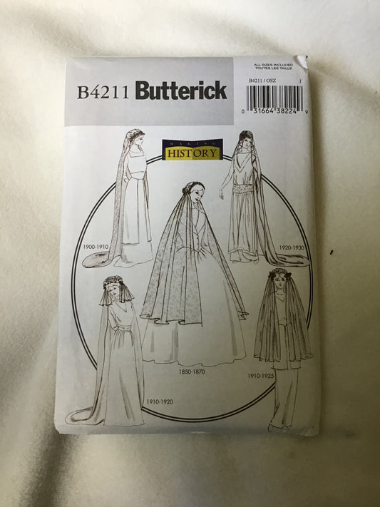 Pattern Butterick B4211 Making History Bridal Veils All Sizes Rare OOP