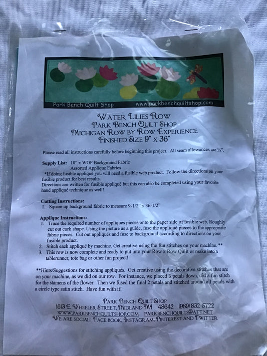 RxR Experience 2015 Water Lilies Row by Park Bench Quilt Shop