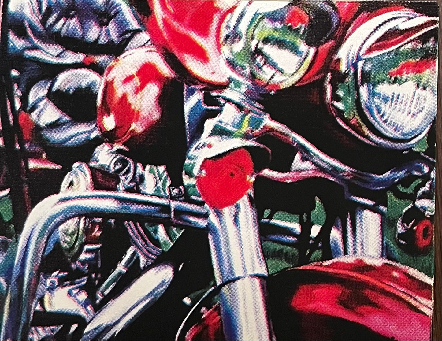 Motorcycle Print Red Harley by Kristin Wallace
