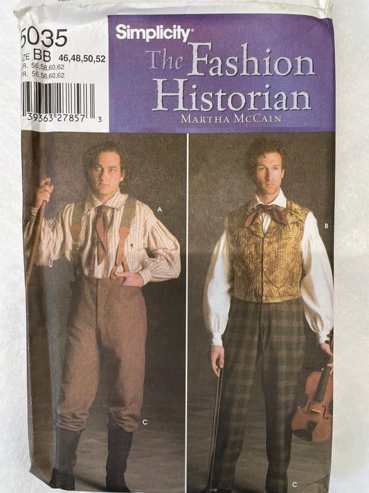 Simplicity Pattern 5035 Men's Costume Shirt & Pants Size 46-52