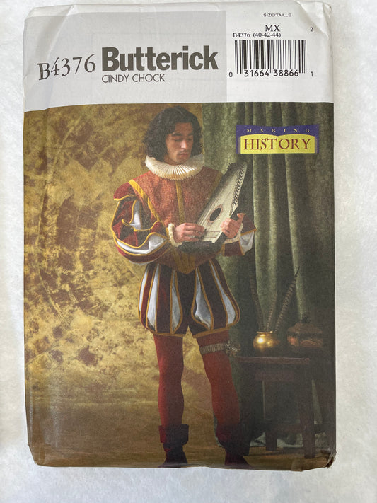 Butterick Pattern B4376 Men's Historical Costume Doublet and Pants Size 40-44