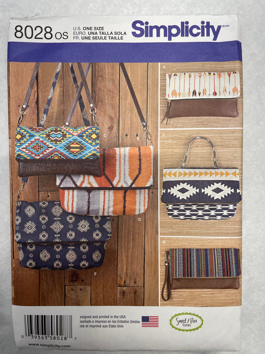 Simplicity Pattern 8028 Clutch, Wristlet and Purse