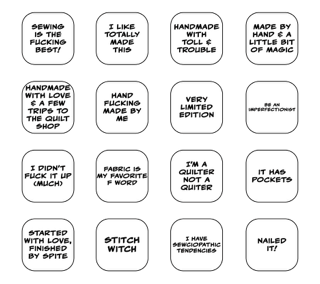Labels Snarky Quilt Sayings No Cuss Words Included