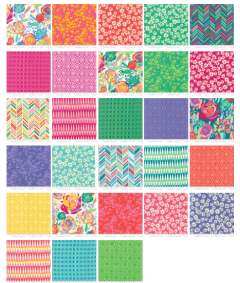 Fabric Painted Garden by Crystal Manning Moda Jelly Roll OOP